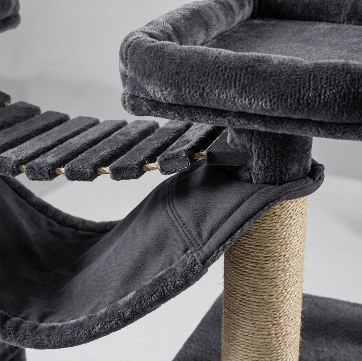 Mvdxf Double Tower Bridge Cat Tree Charcoal - Detail view