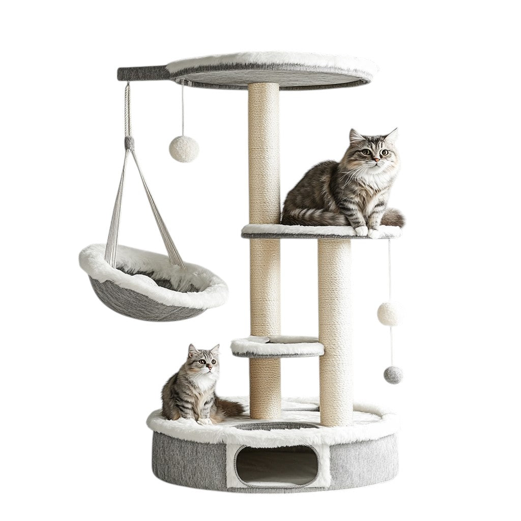 Mvdxf All-in-One Cat Activity Tower - Multi-Level Climbing Tree with Condo, Hammock & Scratching Posts - Large Play Center for Indoor Cats