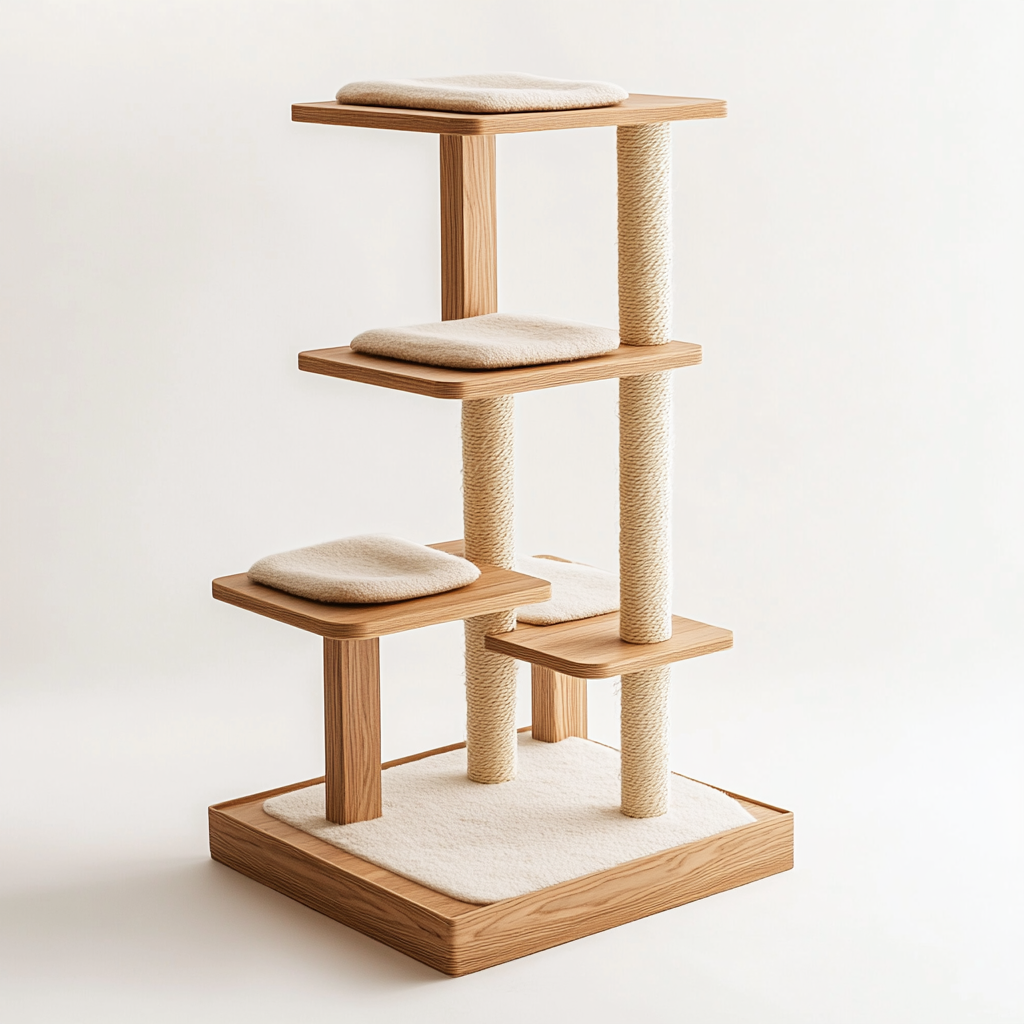 Mvdxf Cat Tree - Modern Multi-Level Tower for Indoor Cats - Sturdy Wood Construction with Sisal Scratching Posts & Plush Perches
