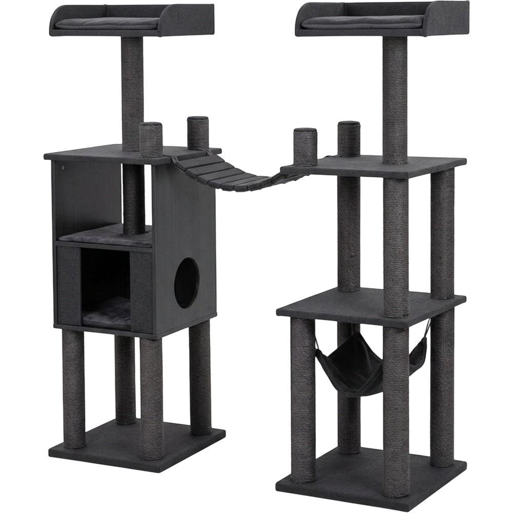 Mvdxf Double Tower Bridge Cat Tree Charcoal - Product view