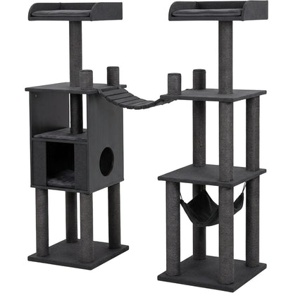 Mvdxf Double Tower Bridge Cat Tree Charcoal - Product view