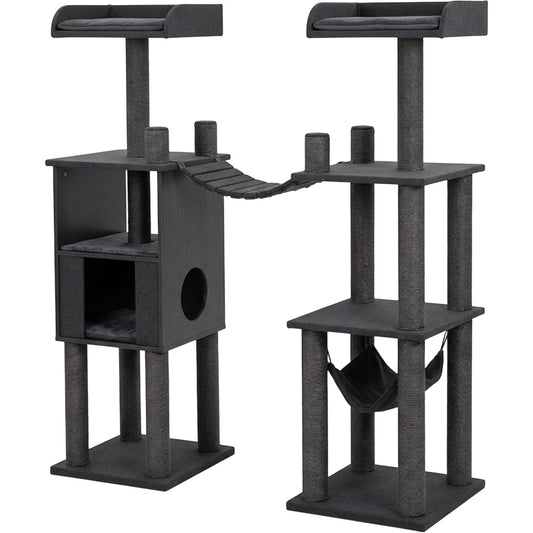 Mvdxf Double Tower Bridge Cat Tree Charcoal - Product view