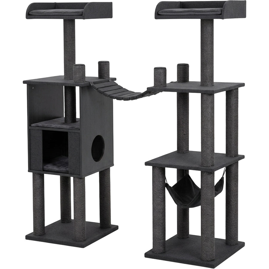 Mvdxf Double Tower Bridge Cat Tree Charcoal